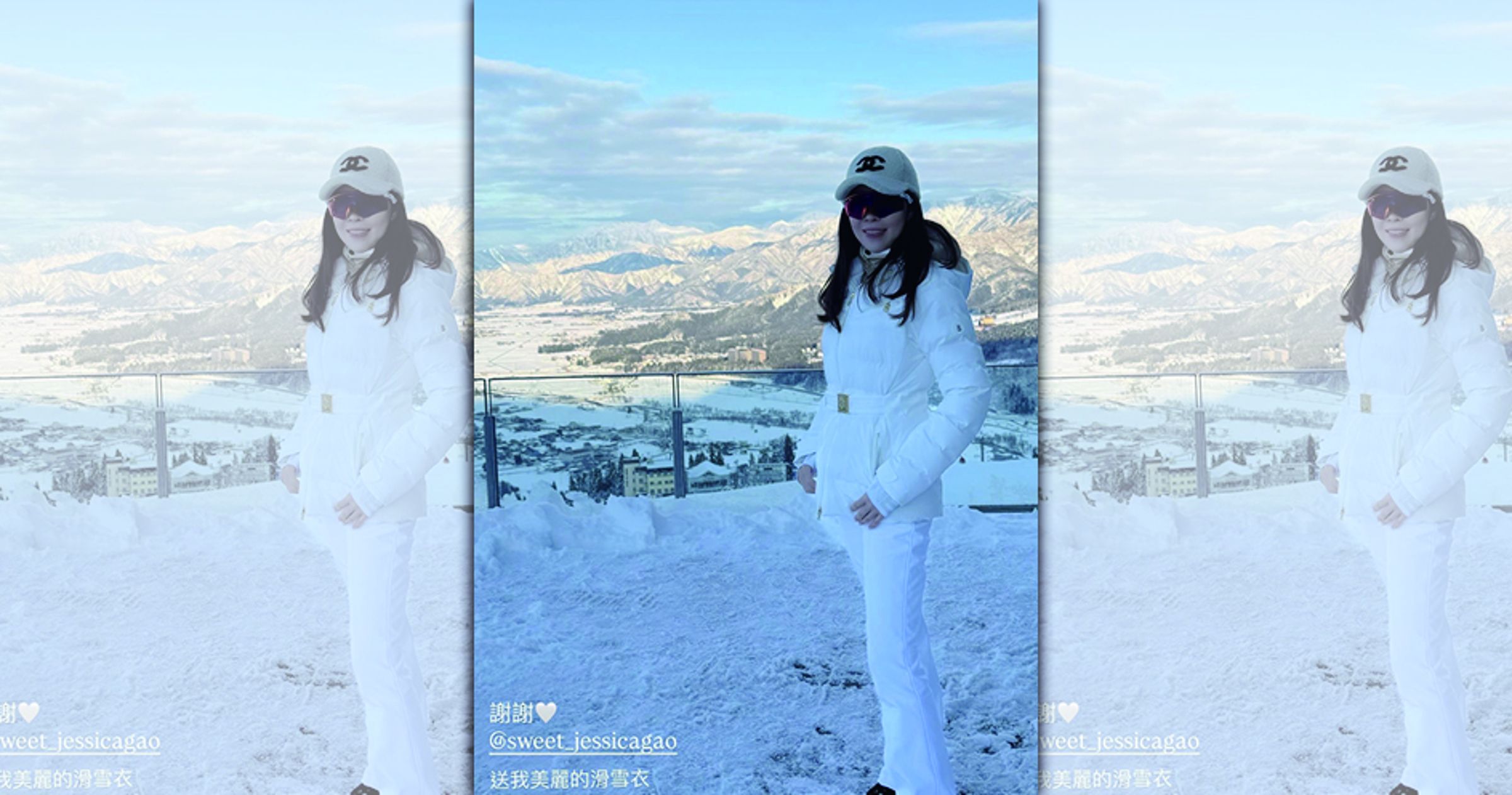 曾馨瑩身上的BOGNER經典版型收腰滑雪服約NT$72,000、修身版型滑雪褲約NT$36,000。(翻攝自曾馨瑩IG)