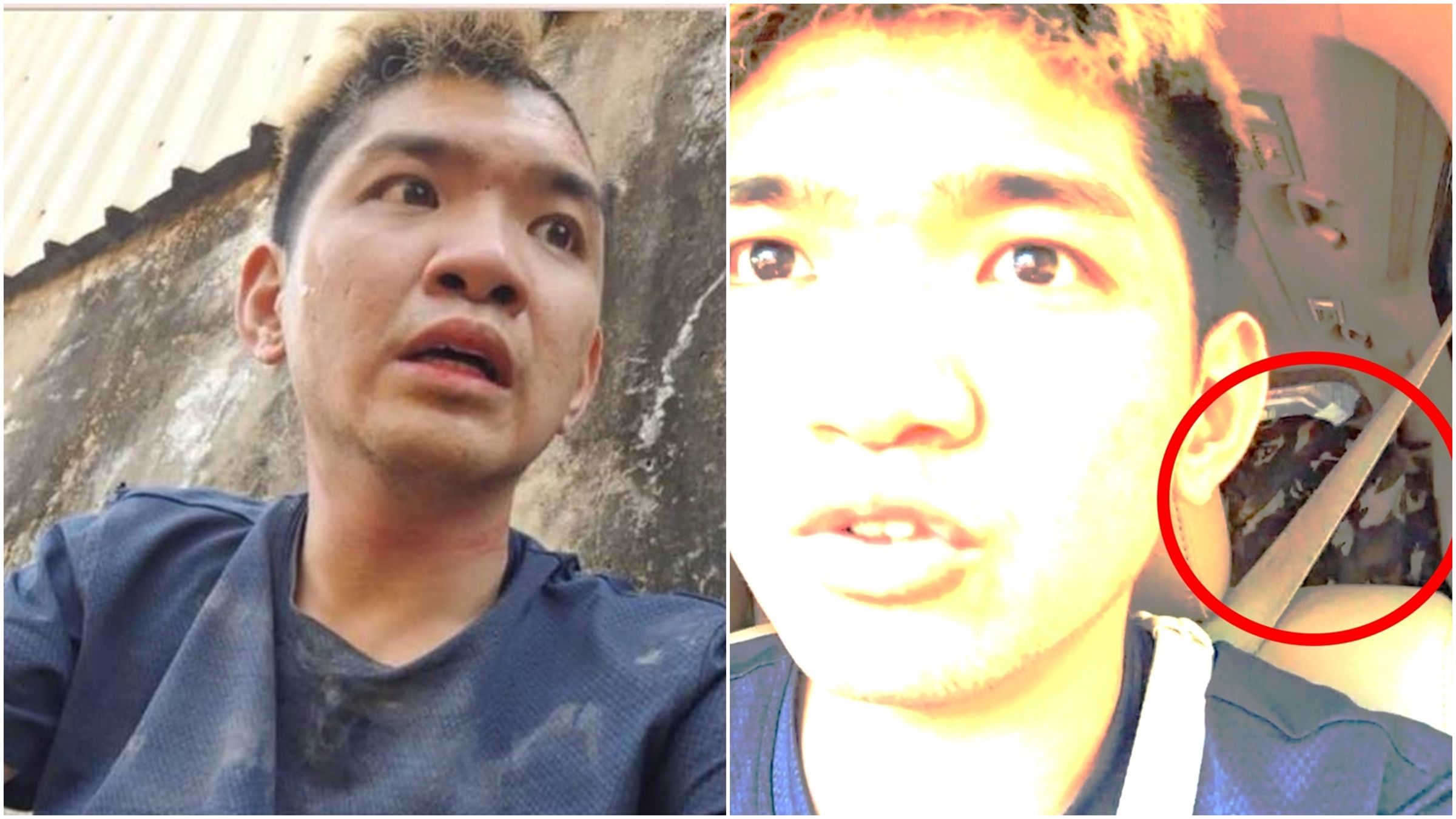 晚安小雞直播聲稱遭毆打、搶劫,遭柬浦寨警方認定是自導自演。(翻攝自臉書@晚安小雞、劉宇)