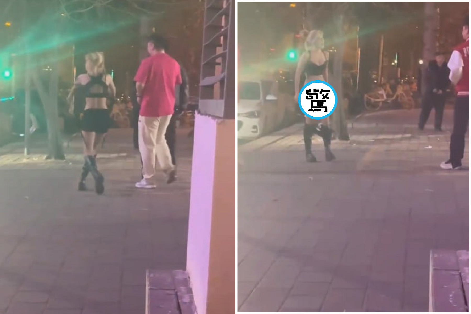 一言不合就脫褲！妹子與一群男生吵架，當街露下體大喊「來啊」。（翻自《黑料網》）