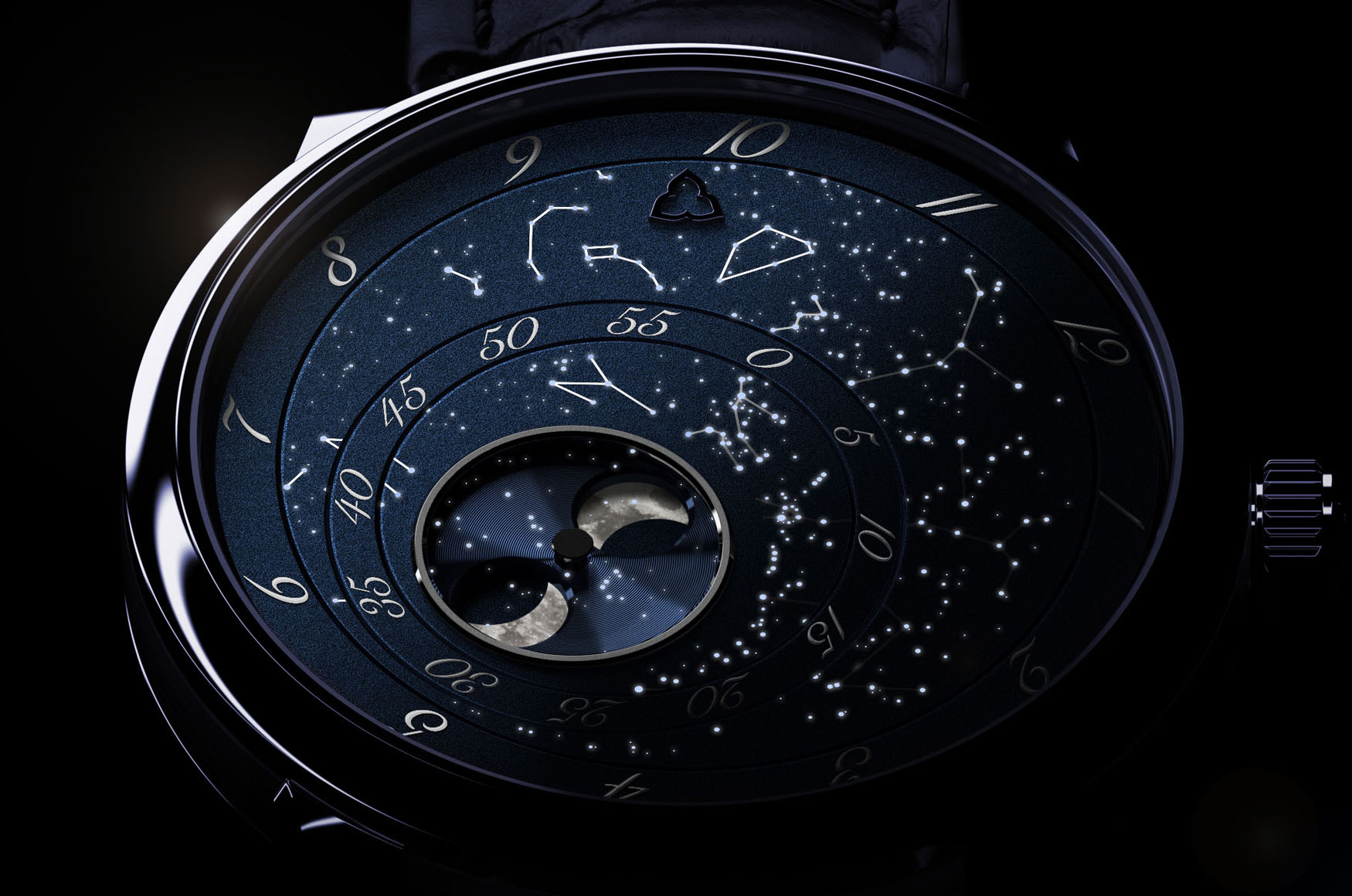 新錶2025／星空秒盤與同軸月相的雙層節奏！Trilobe Les Matinaux「L’Heure Exquise」