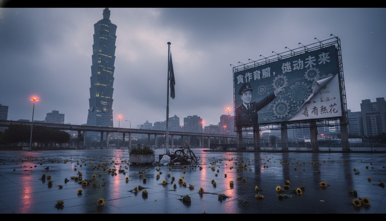 小說連載平行時空下「服貿過關的台灣」現狀。（翻攝陳廷豪臉書）
