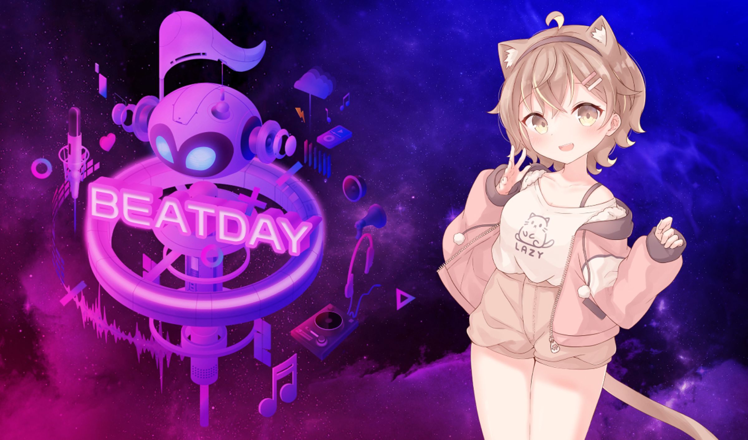 BEATDAY攜手VTuber杏仁咪嚕,打造全台首檔6dof 3D Live Show。( HTC VIVE ORIGINALS提供)