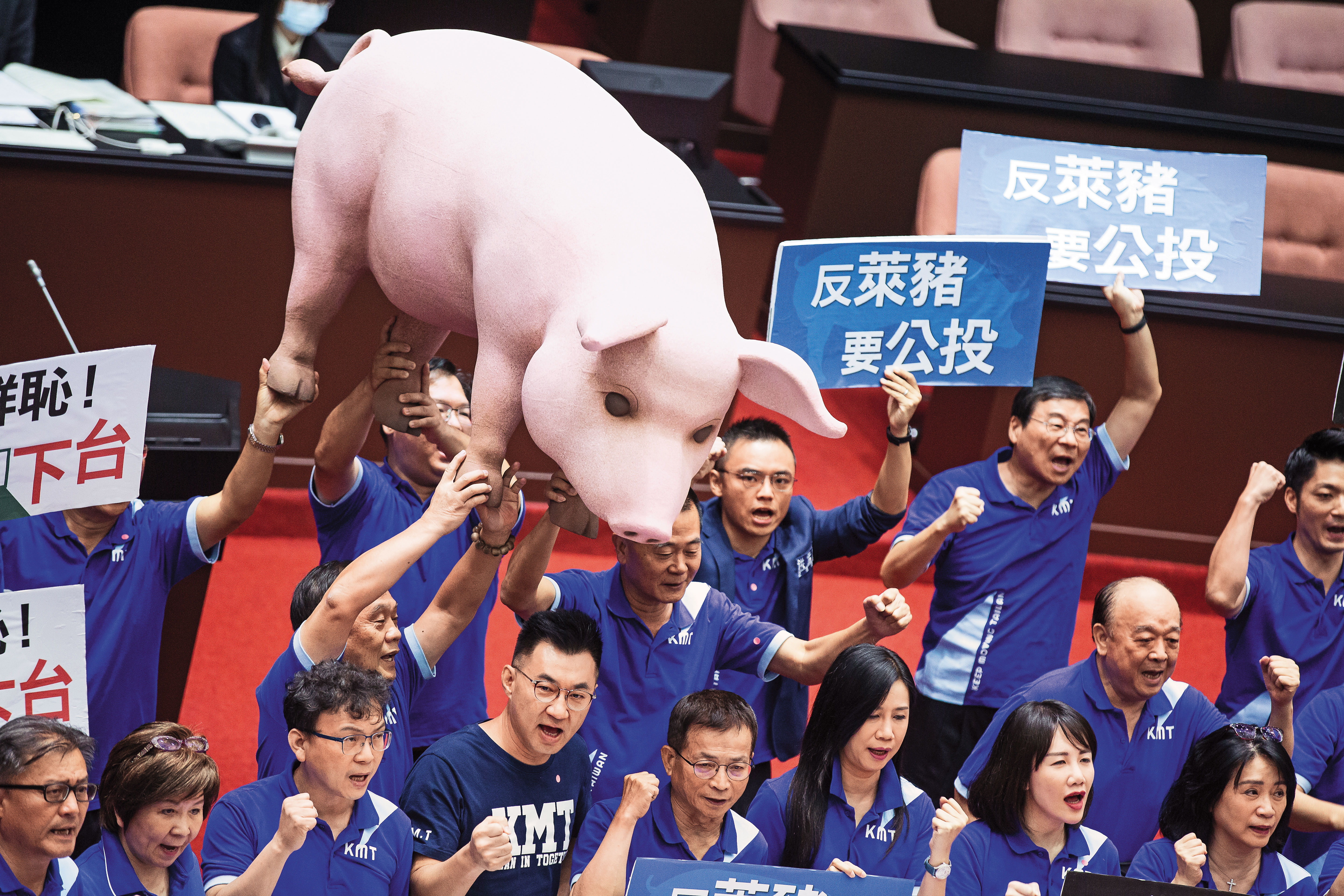 美豬、美牛等美國農產品進口問題，一直是朝野攻防的重點。