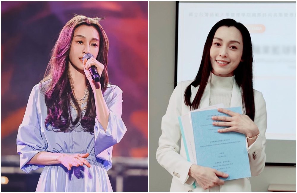 范瑋琪2022年從師大國際時尚高階管理碩士在職專班畢業（右圖），近來在中國復出開唱（左圖）。（翻攝范瑋琪IG）