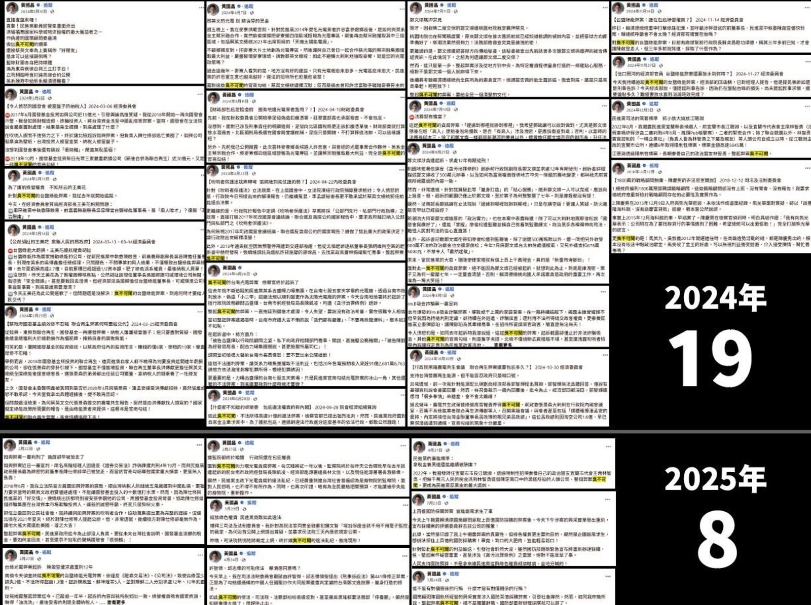 據統計，黃國昌2年至少有27篇貼文都用了「臭不可聞」。（圖／翻攝Threads ）