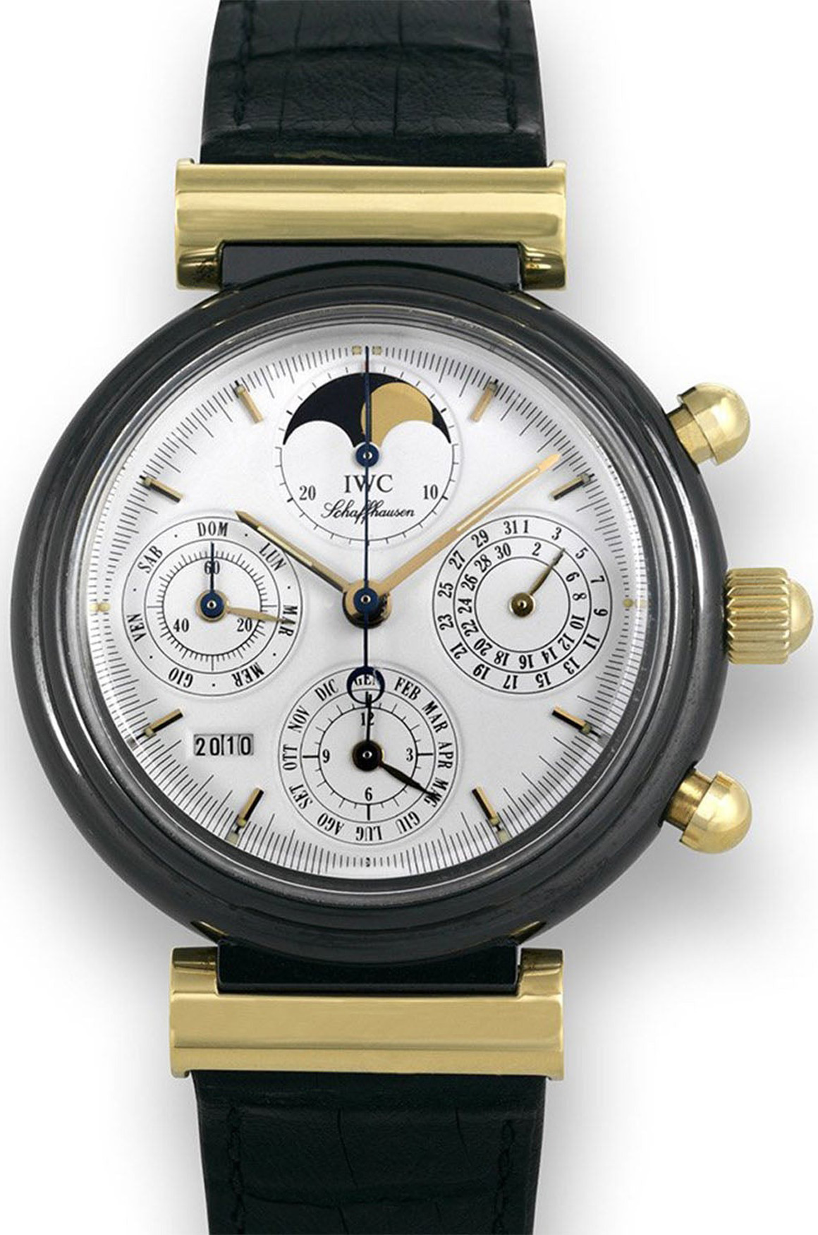 1986 年 IWC Da Vinci Ref. 3755 以黑色氧化鋯陶瓷錶殼問世，被視為現代高科技陶瓷錶殼開端。