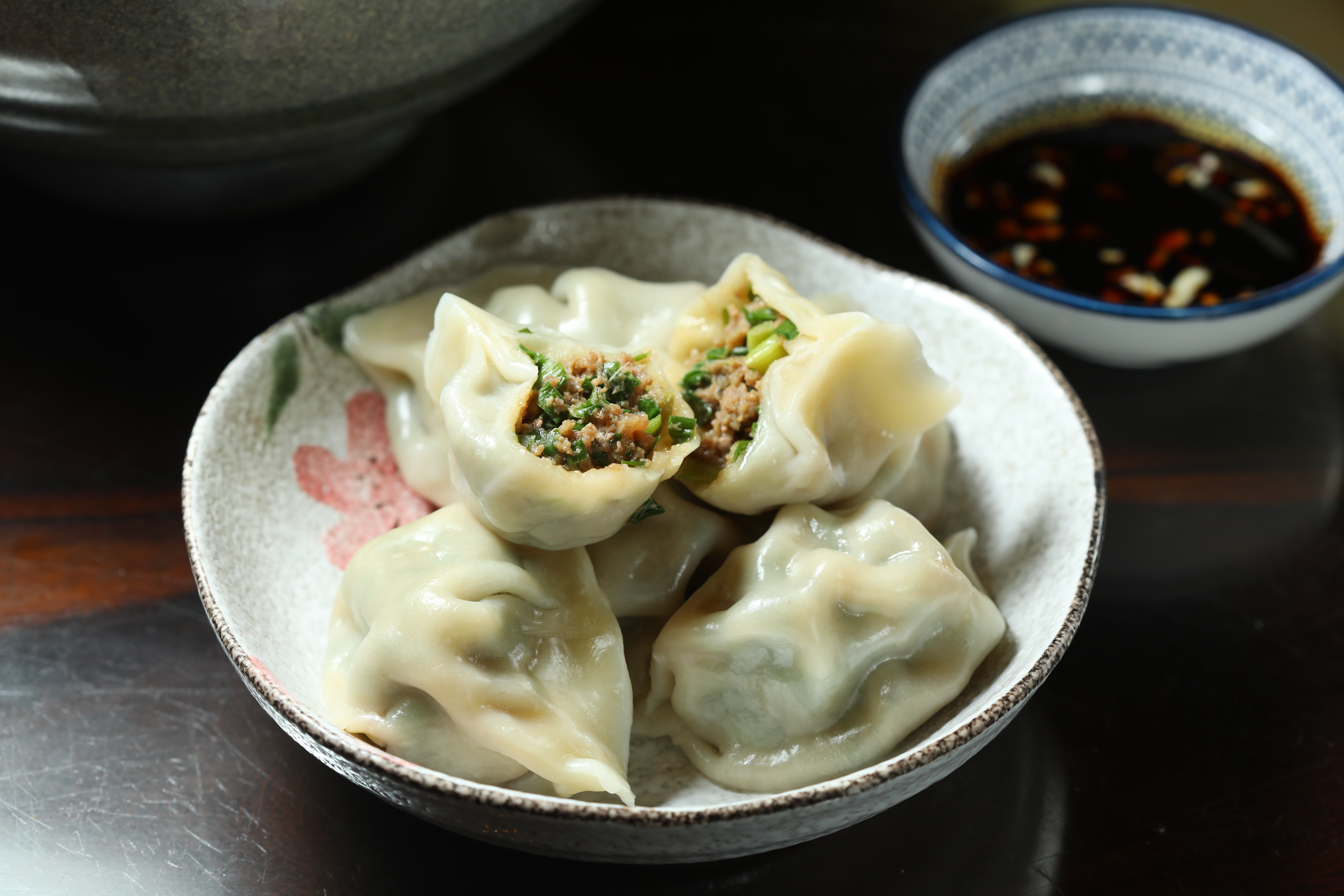 「韭菜牛肉水餃」是馬叔的隱藏版美味。（15元／個）