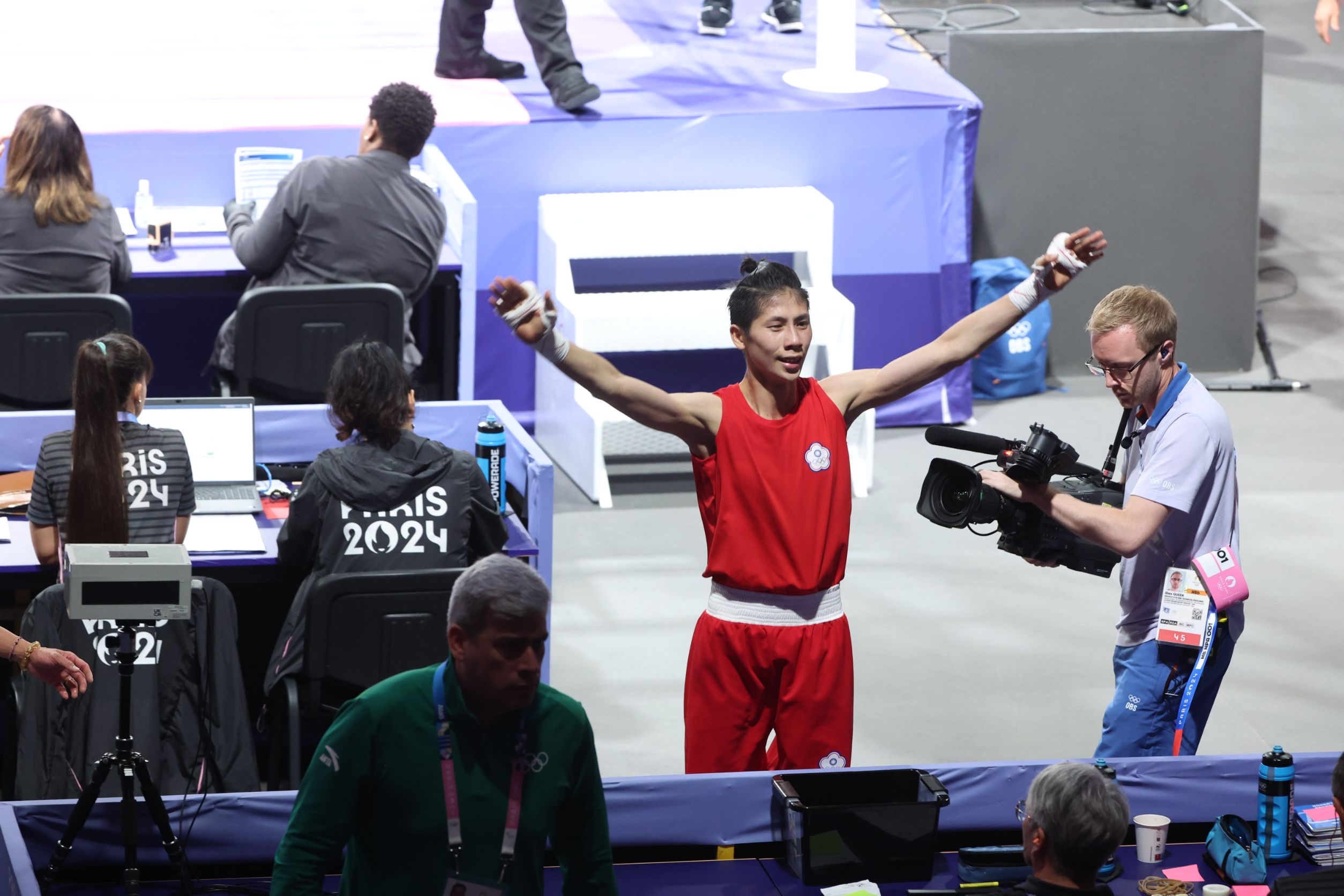 我國拳后林郁婷巴黎奧運出賽表現不俗，沒想到卻陷入性別爭議。（中華奧會提供）