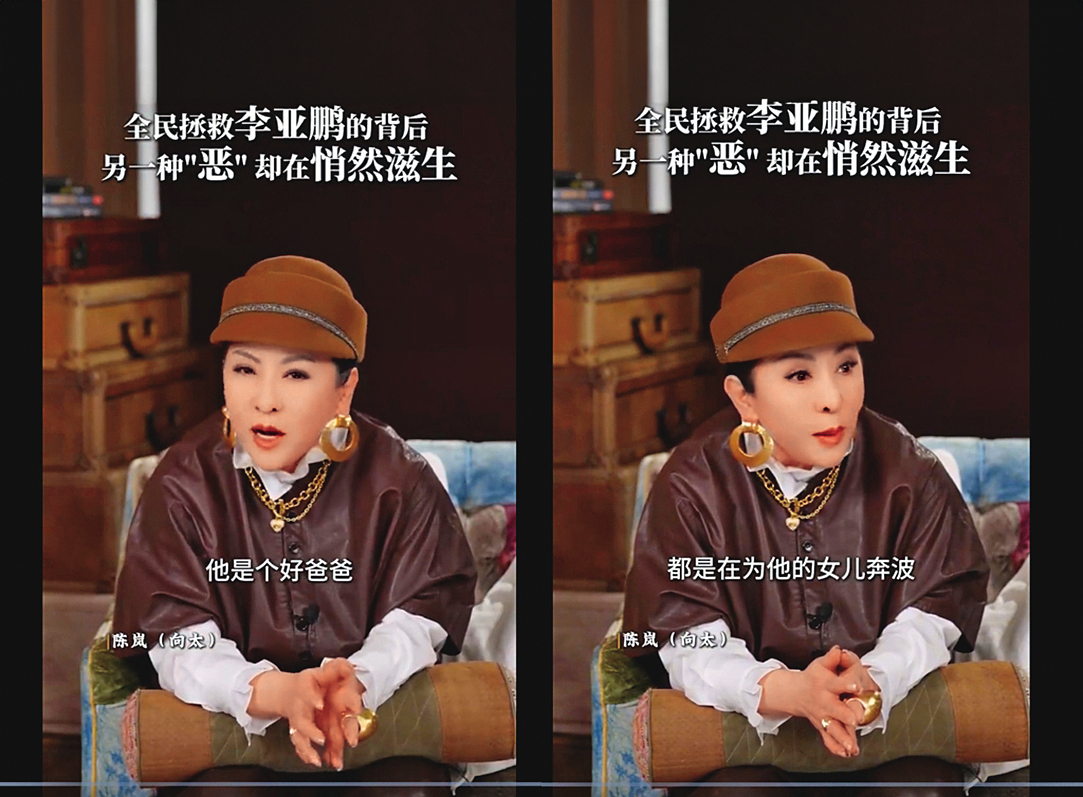 身為李亞鵬好友,向太語重心長,建議李亞鵬退居幕後。(翻攝自微博)