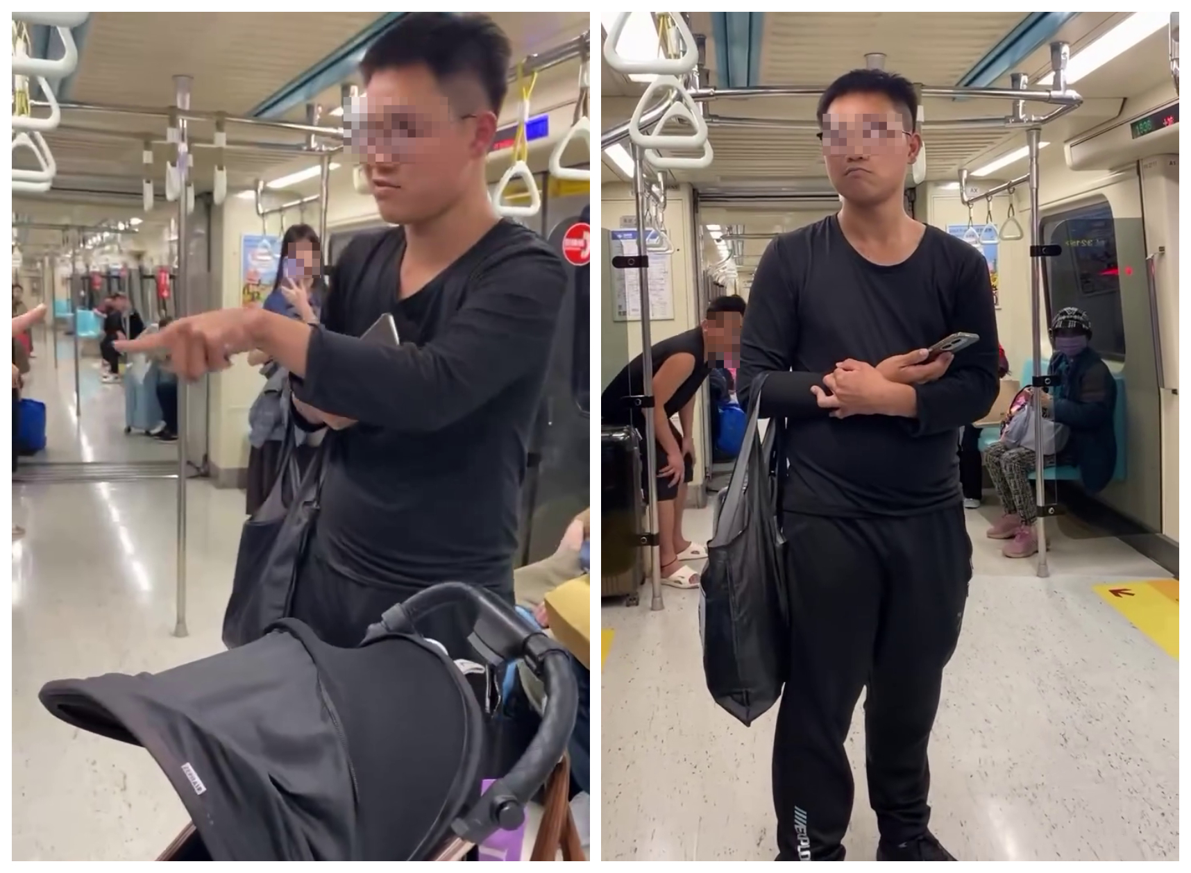 男子坦承動手，但辯稱女子「打小孩」。（翻攝Threads畫面）