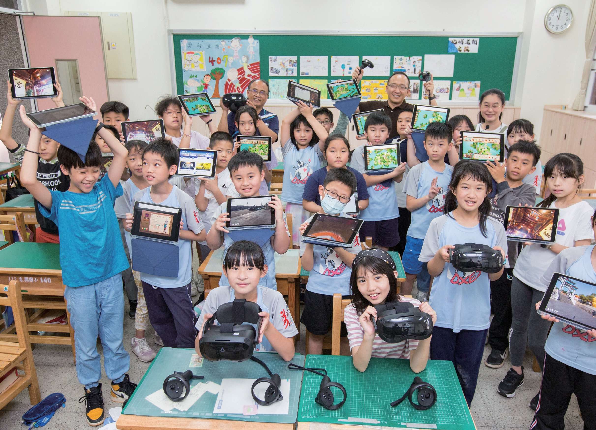 新竹縣政府以東興國小為5G新科技學習示範學校。（攝影／林煒凱）