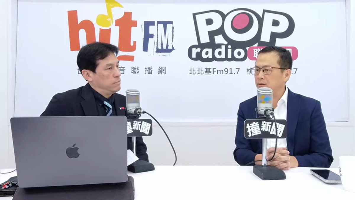 羅智強當面嗆多年好友黃暐瀚為「綠暐瀚」。（翻攝自YouTube@hitfm）