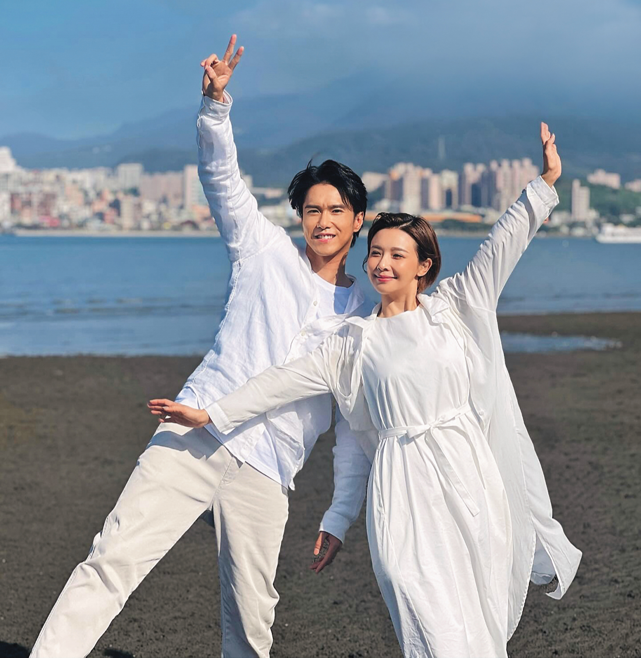 洪浩竣（左）曾與吳婉君（右）合作8點檔《愛的榮耀》，又在新歌MV中合體，兩人默契很好。（翻攝自洪浩竣IG）
