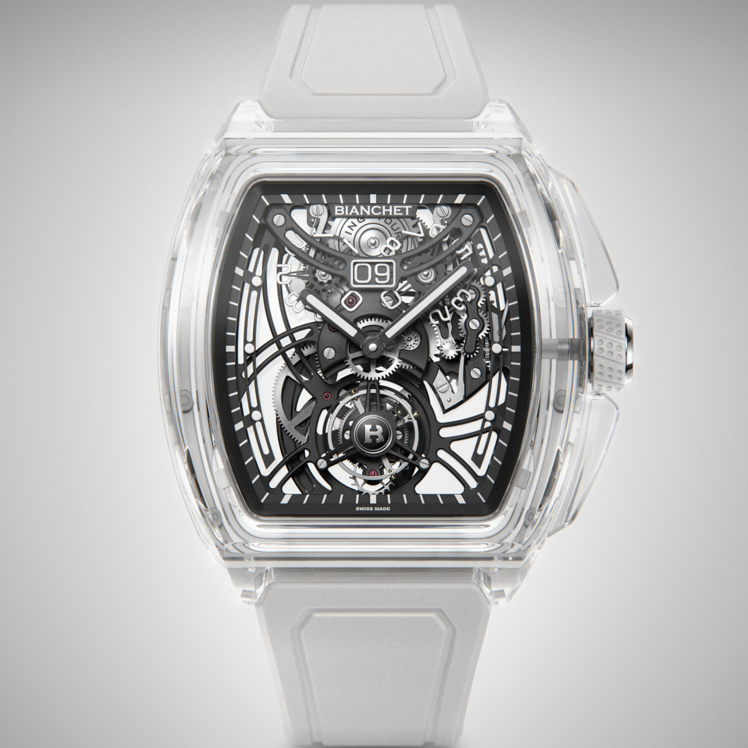 BIANCHET_B1.618 GRANDE DATE SAPPHIRE 大日期窗系列飛行陀飛輪_ 藍寶石水晶全殼全球限量版_建議售價$3,550,000