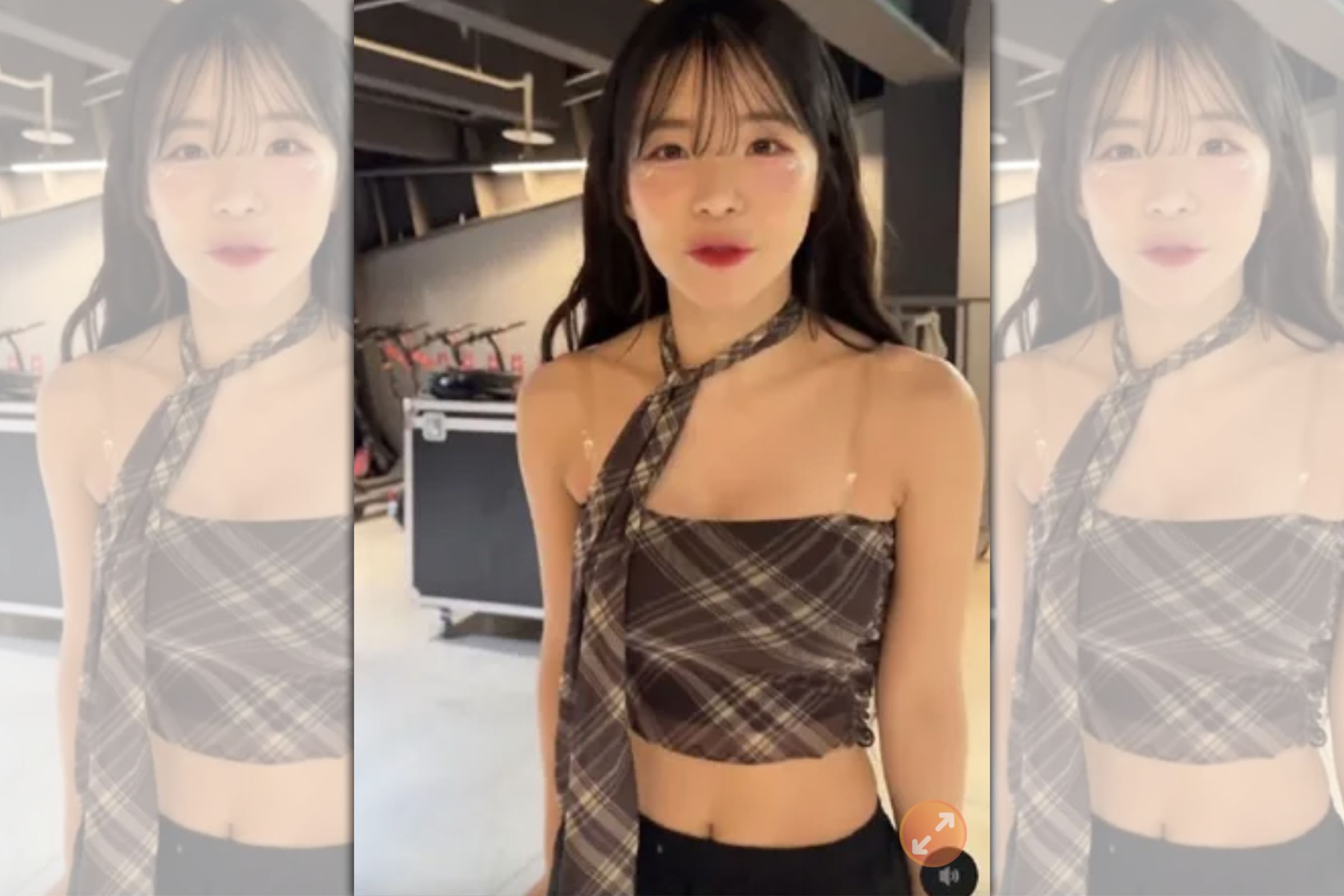 李多慧上場應援差點沒衣服可穿。(翻攝自社群)