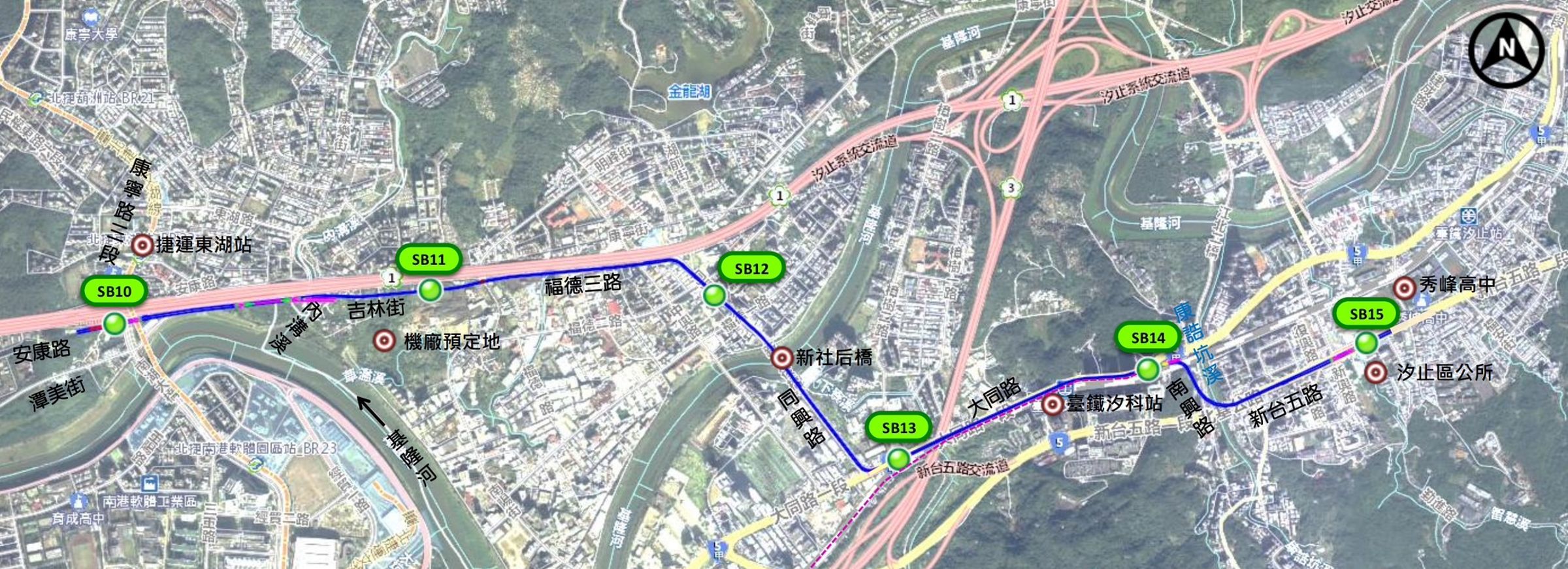 捷運汐東線路線圖。（新北市捷運工程局提供）