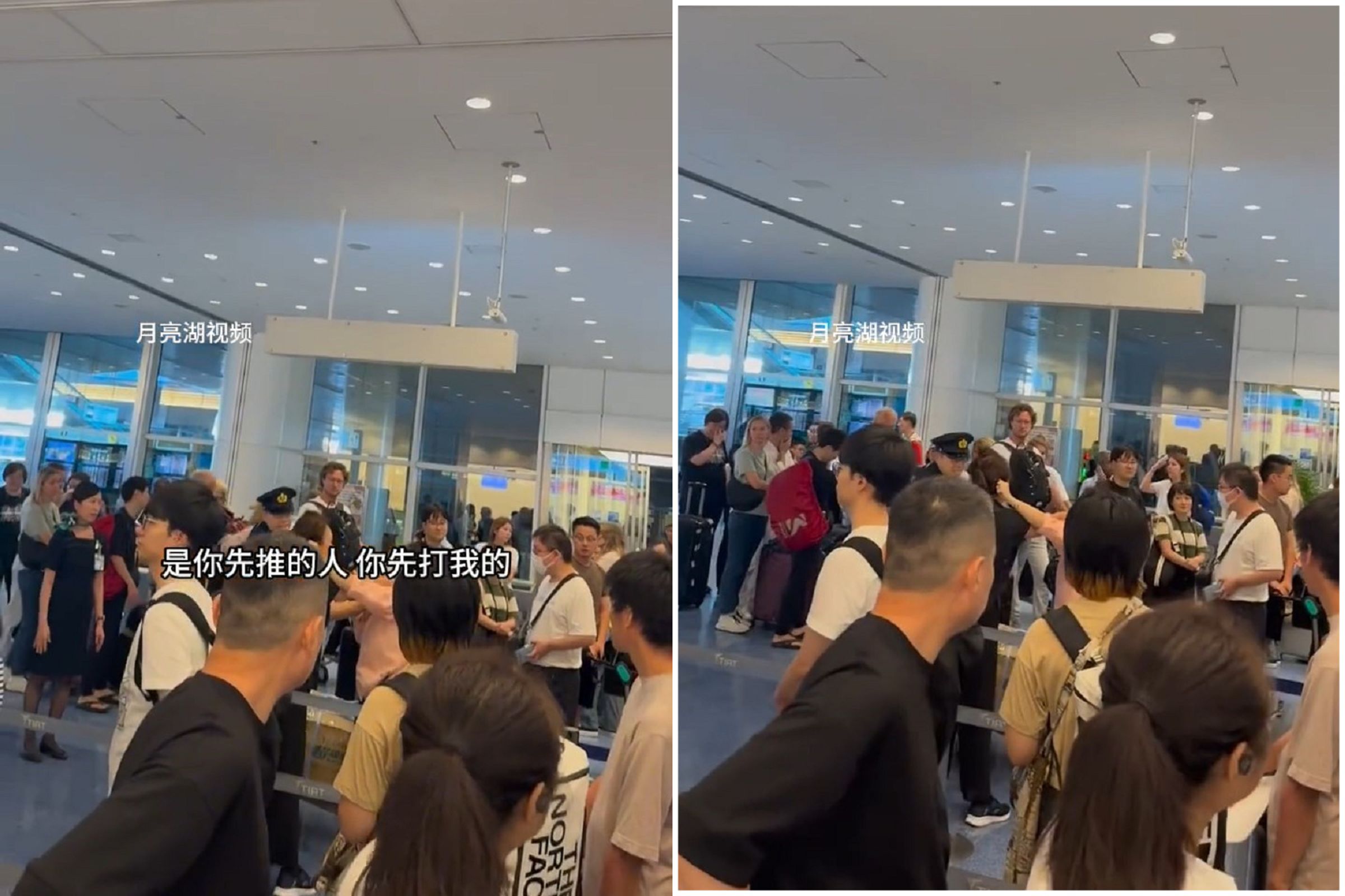 中國大媽發揮「強國力量」,大鬧東京羽田機場!日本警察超無奈。(翻自微博)