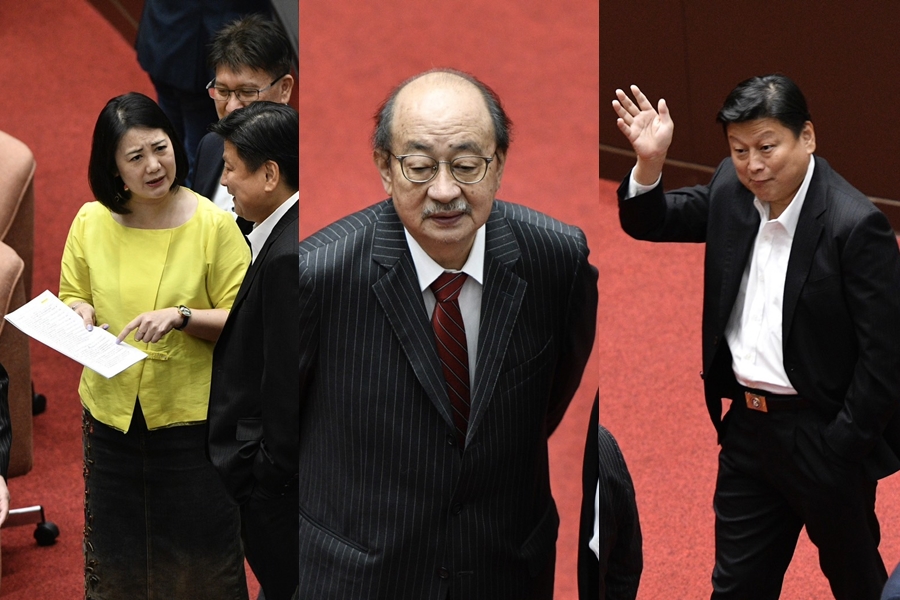 今日立法院黨圖協商，吳思瑤（左起）與柯建銘數度和傅崐萁唇槍舌戰。（本刊資料照）