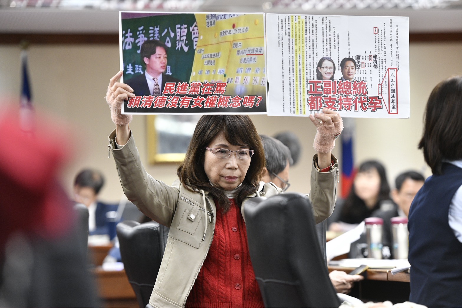 陳昭姿今在審查《人工生殖法》修正草案時，坦承沒有簽2年條款。（鏡報鄒保祥）