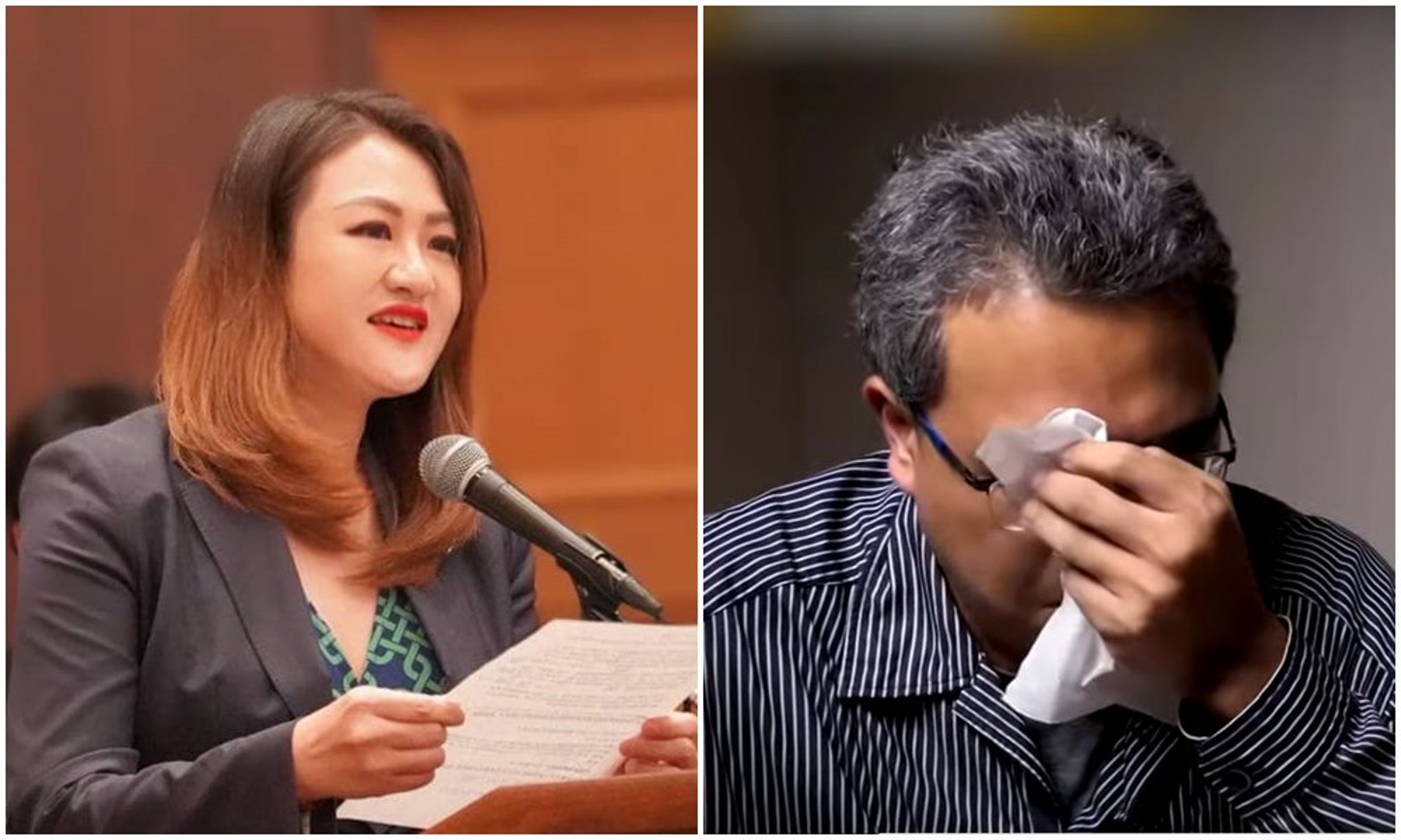 林裕紘(右圖)自導自演被恐嚇案,高閔琳(左圖)直呼「真正被恐嚇的是我。」(翻攝高閔琳臉書/YouTube影片畫面)