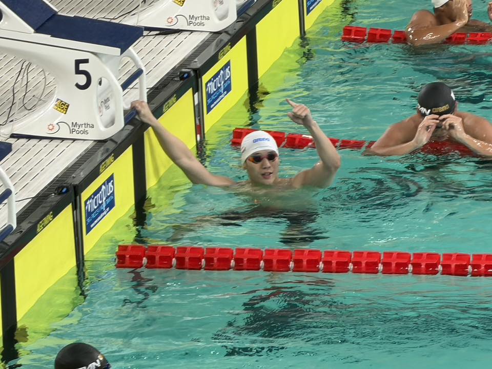 王冠閎在本屆亞錦賽勇奪雙金。（翻攝自中華民國游泳協會臉書）