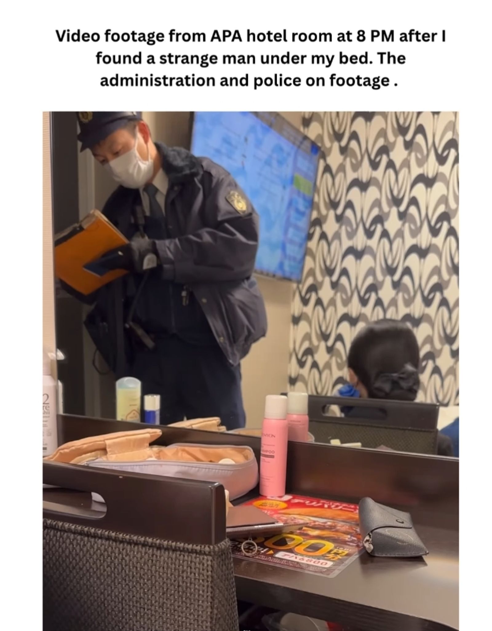 娜塔莉公開警方當天到APA房內調查的畫面。(翻攝自Instagram @natalisi_taksisi)