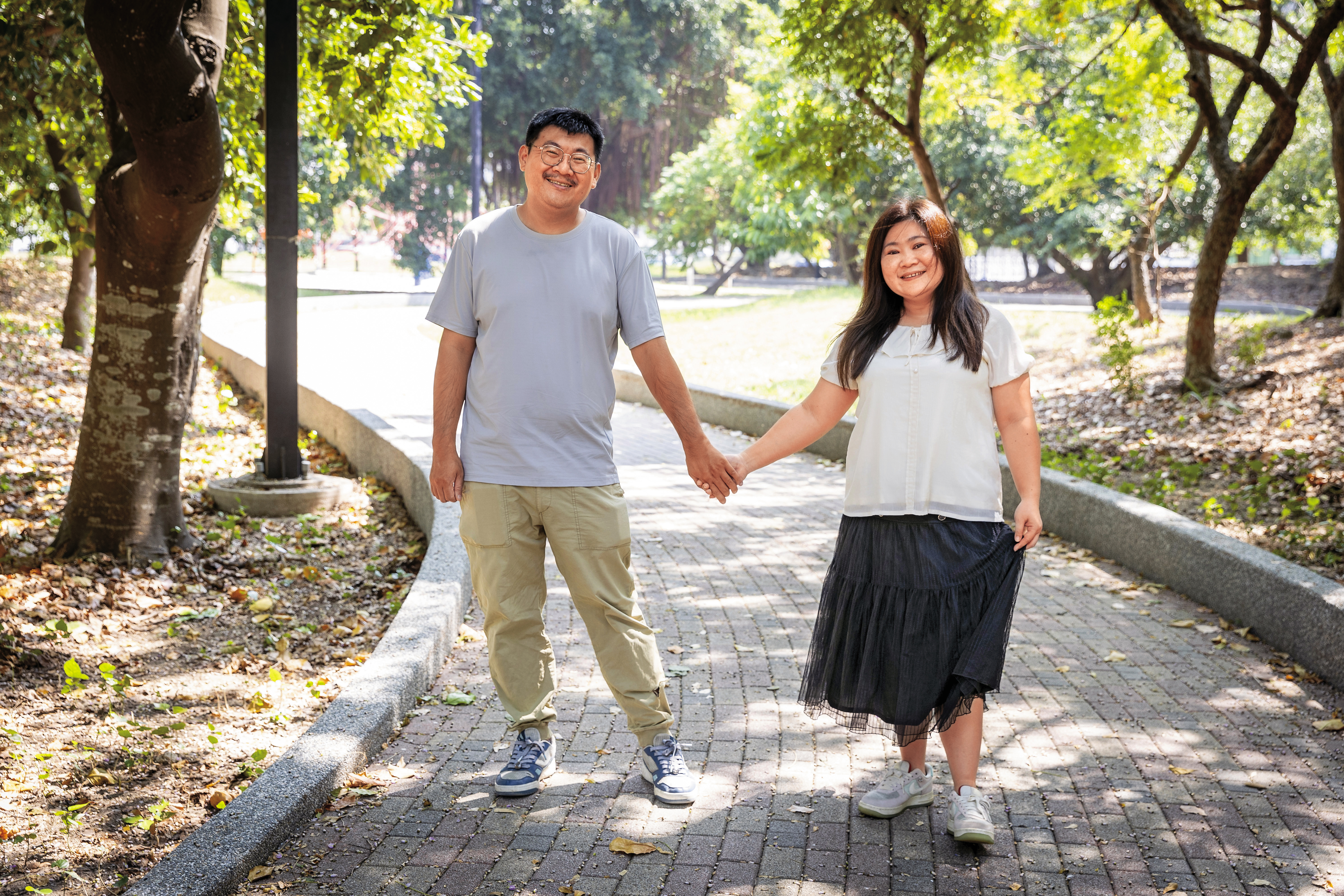 陳志軒（左）和妻子薛聖月（右）是相差12歲的姐弟戀，2人交往結婚已經快9年。