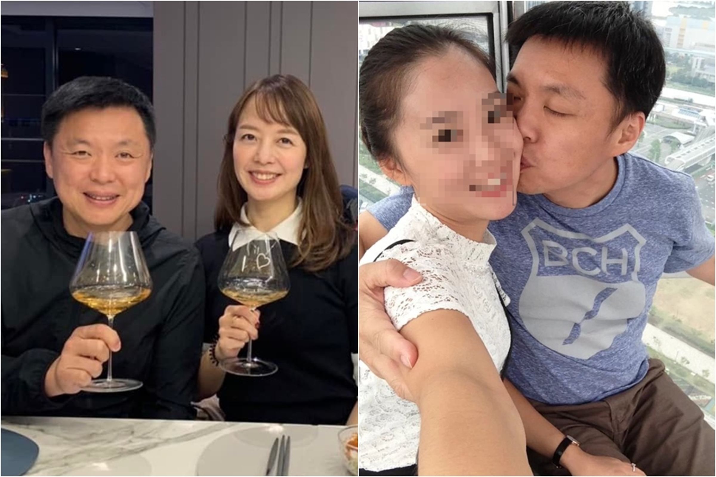 趙天麟爆出與一名中國籍女子婚外情(右圖),讓他的愛妻人設崩壞(左圖為趙天麟與妻子)。(翻攝自趙天麟臉書、讀者提供)
