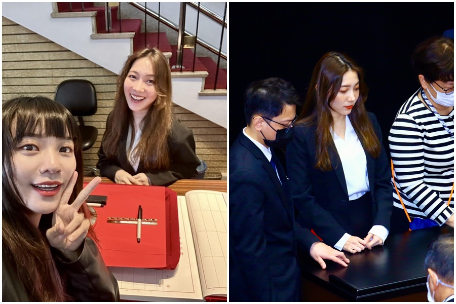 新科立委黃捷與「立院林襄」同框。（翻攝自黃捷臉書，本刊資料照）