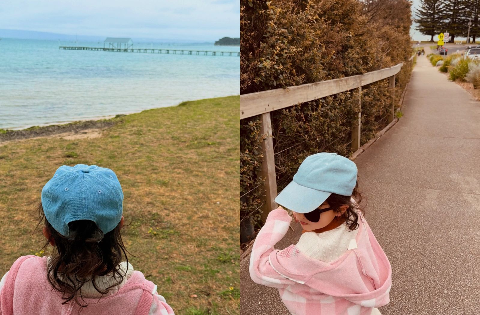 周杰倫帶小女兒Jacinda到海邊放風，記錄女兒的可愛模樣。（翻攝周杰倫IG）