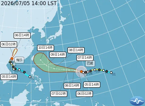 巴威明強度將達巔峰「最快週四發布海陸警」　歐洲最新預測：從花蓮登陸