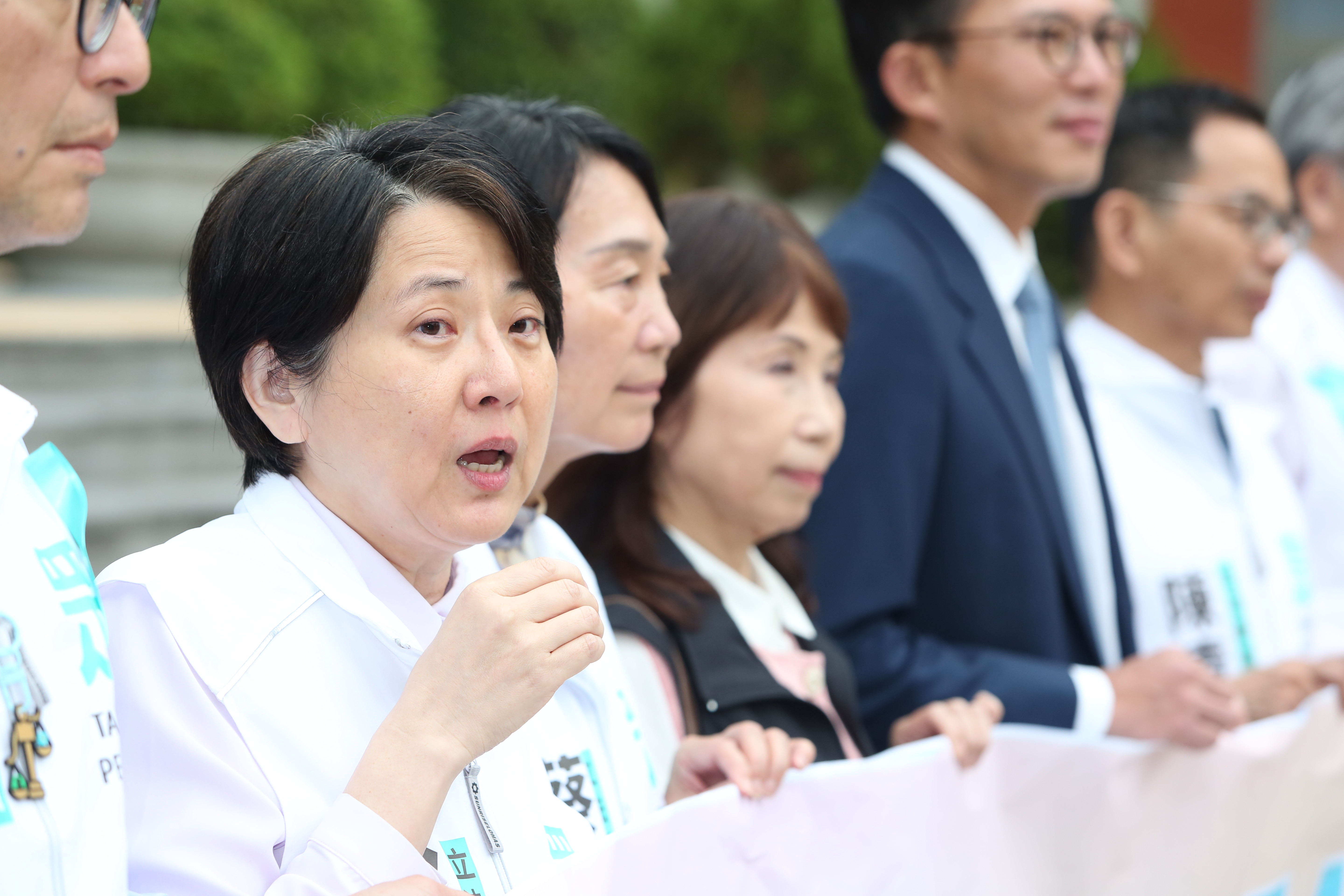 民眾黨立委邱慧洳痛批執政黨造謠、抹紅。(鏡報姜永年)