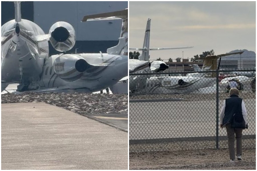 亞利桑那斯科茨代爾機場發生一起飛機相撞的意外，至少造成1死。（翻攝自X）