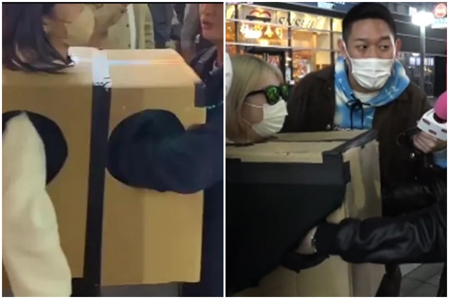 有AV製作團隊為流量,涉嫌在東京澀谷街頭拍片,讓路人把手伸進紙箱內摸女子胸部,成功吸引超過8億次點閱,並從中獲利逾千萬日圓(約200萬台幣),但下場慘了。(翻攝自X)