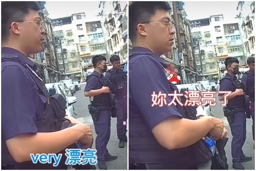 桃園一名警察日前護送精神障礙的患者時，相當有耐心的不斷安撫患者，暖舉讓大票網友推爆。（翻攝自桃園市政府消防局臉書）