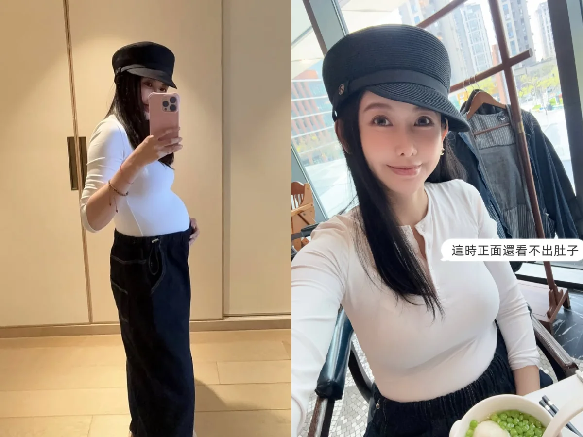 愷樂曬出懷雙胞胎3個月近照,側身孕肚輪廓已相當明顯。(IG)