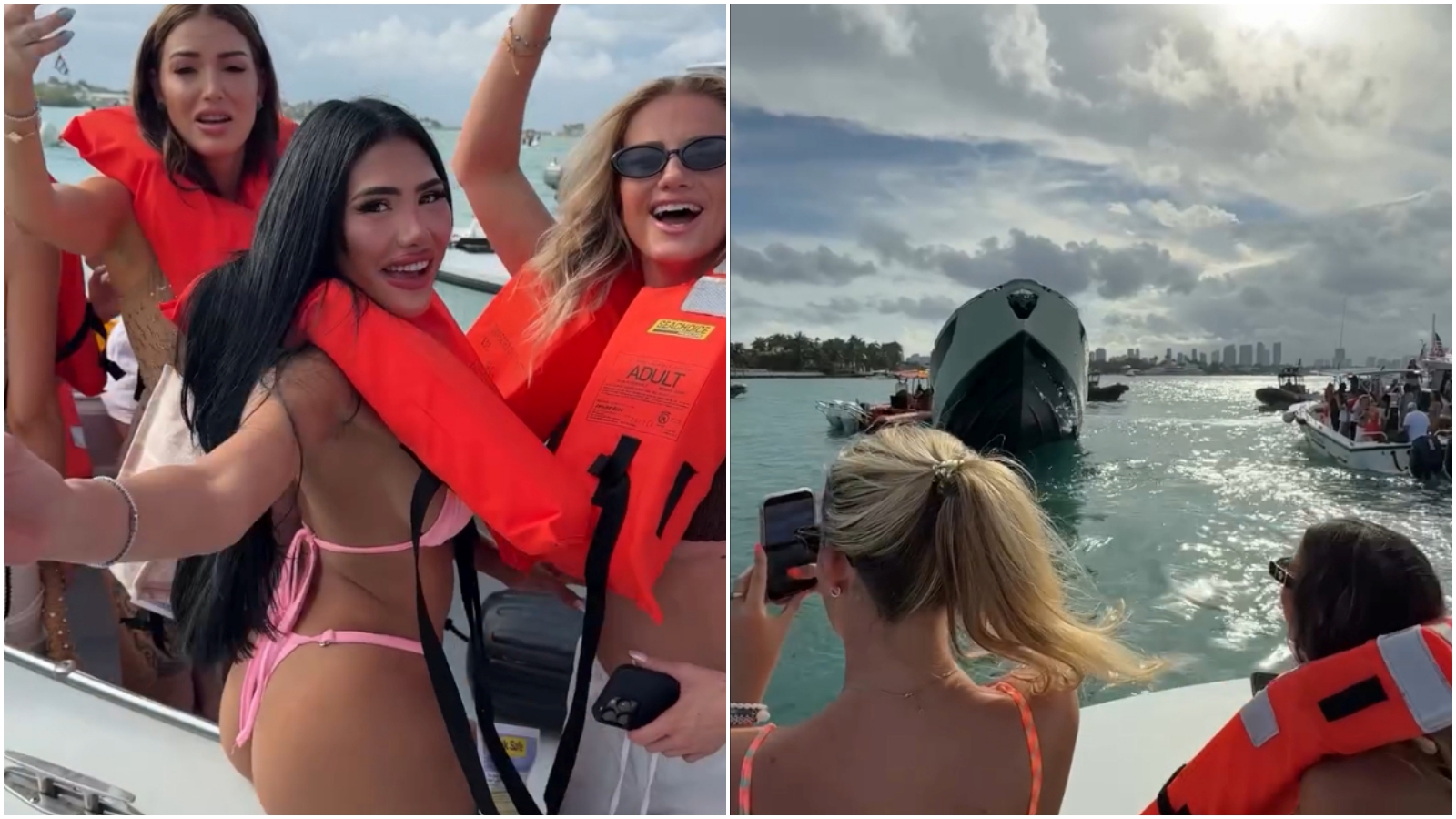 30多名比基尼正妹海上狂歡，「破億遊艇」突沉沒。（翻攝IG@leonatlantis）