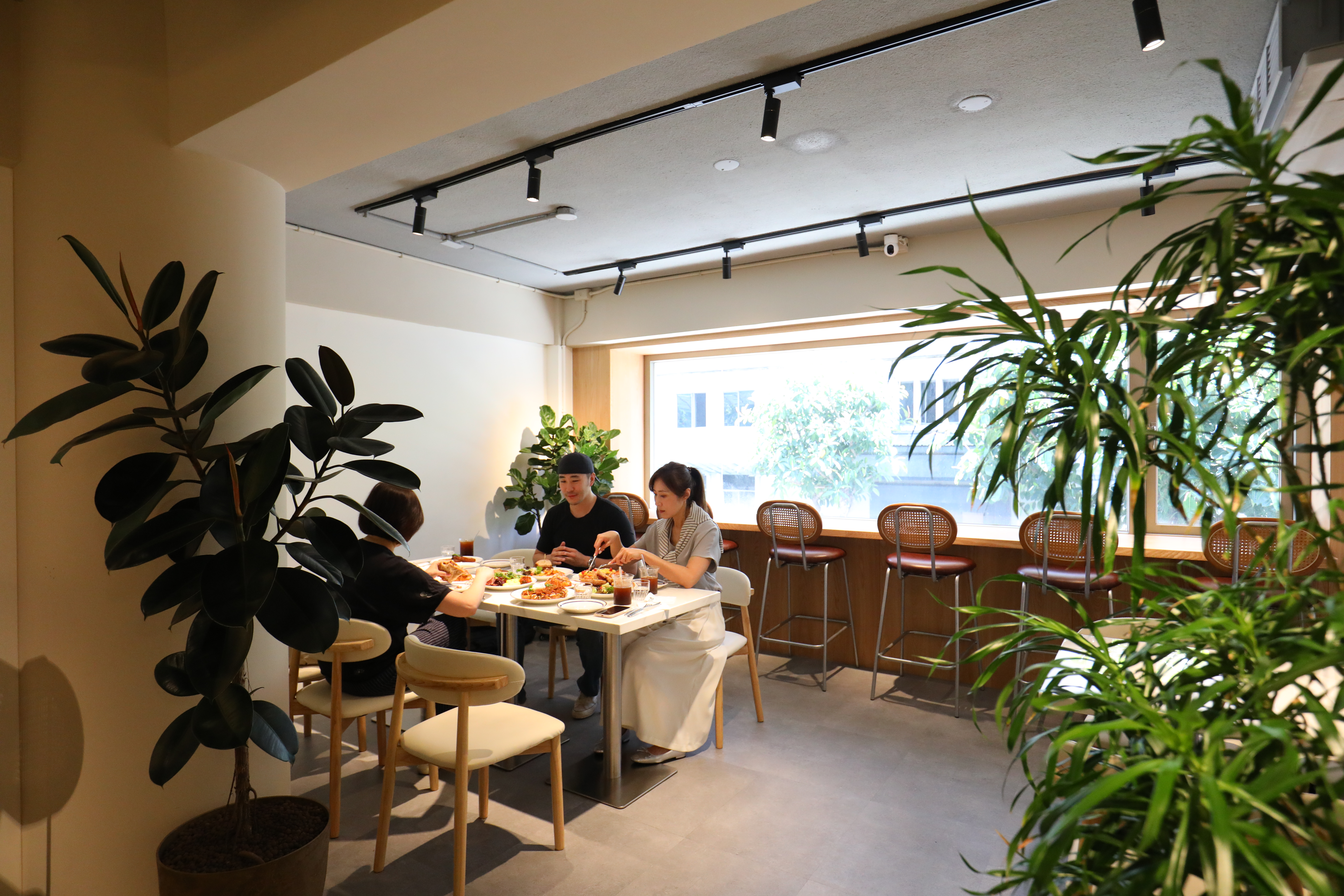 「SBREAD」的2樓大窗引入樹蔭綠意，是可以舒適吃頓早午餐的地方。