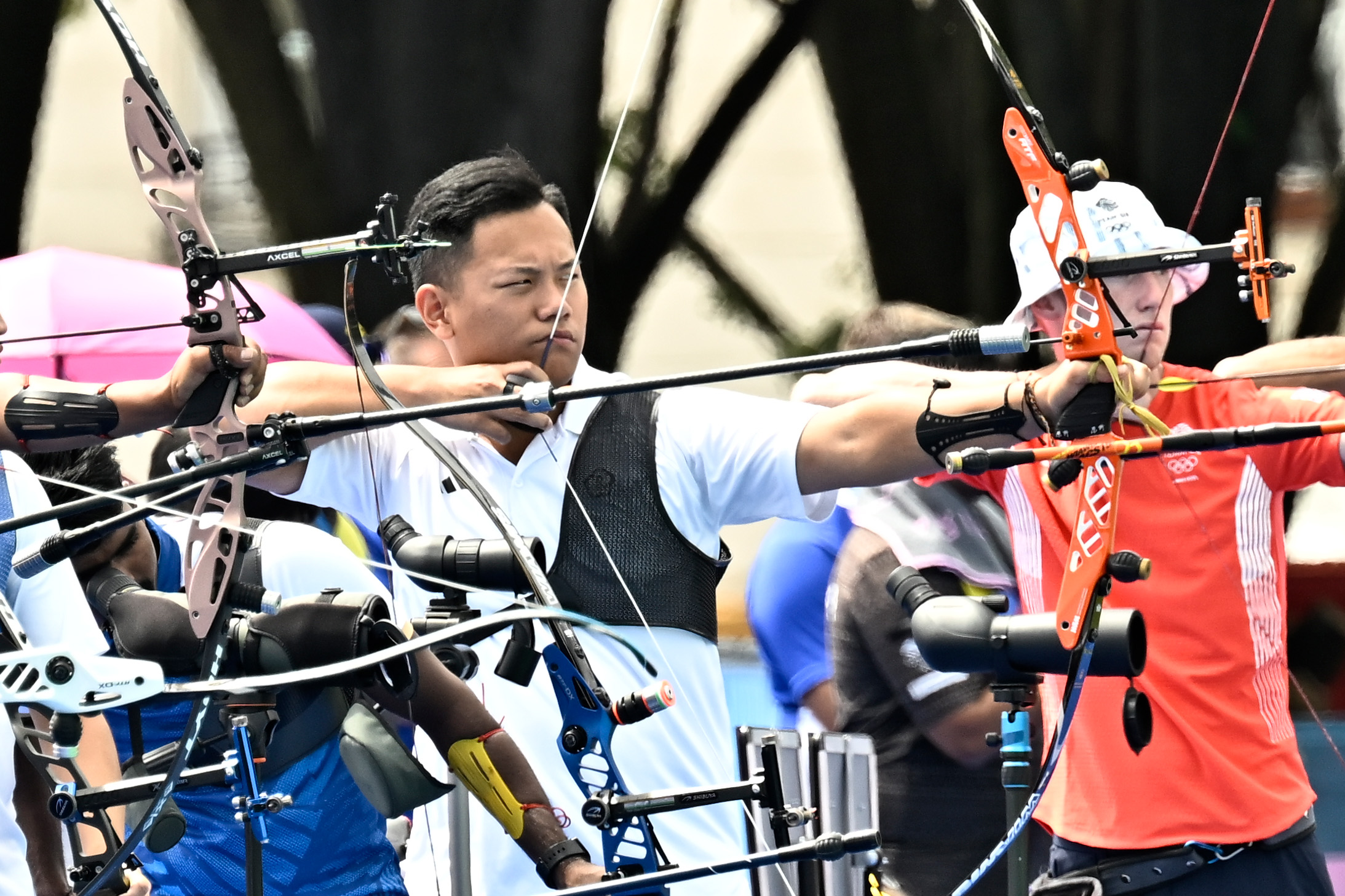 我國巴黎奧運首個登場的項目為射箭，男子部分由戴宇軒射下最高分。（中華奧會提供）