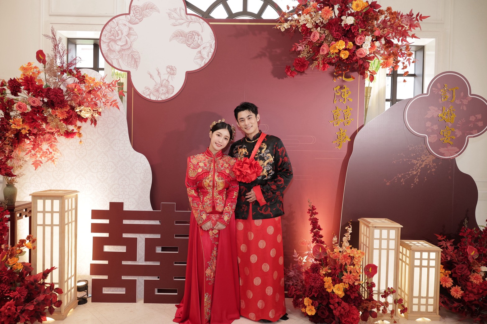 男星陳奕今早上與女友紀曦晨在文華東方酒店舉行文定儀式。（陳奕提供）