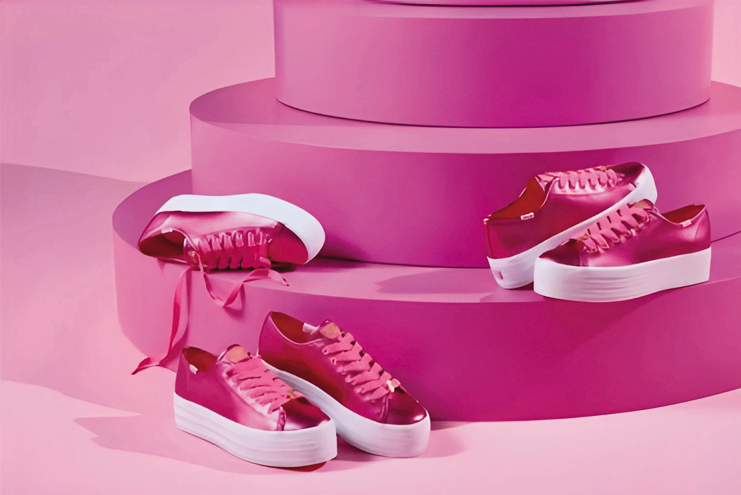 Barbie x Keds Point Metallic Leather。NT$3,290(寶原興業提供)
