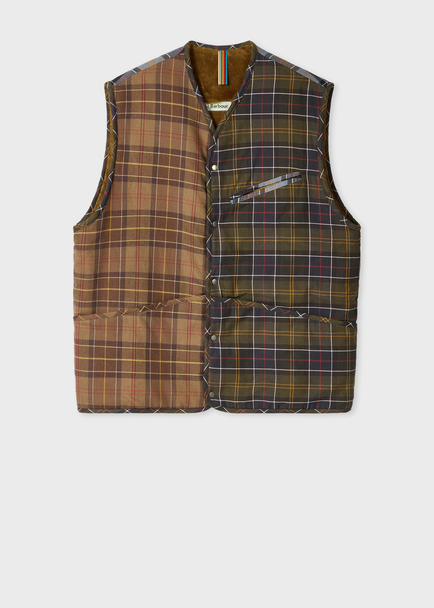 Paul Smith Loves Barbour格紋內刷毛背心。NT$7,000（藍鐘提供）