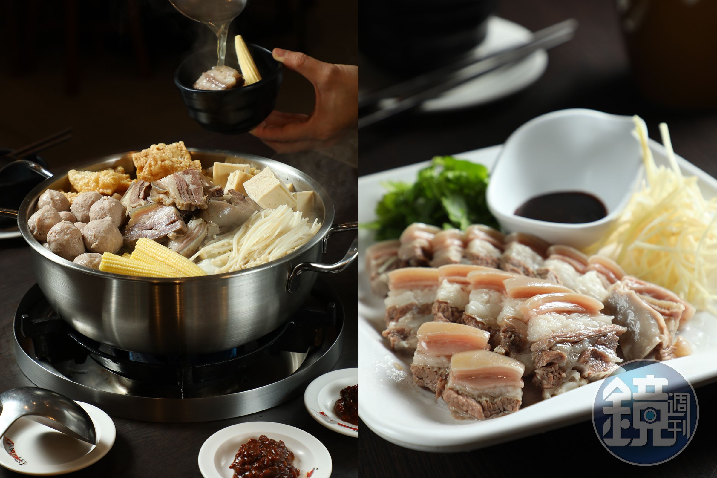 桃園「阿忠羊肉店」今年推出外帶年菜，提供3～5人及6～8人的火鍋組合。