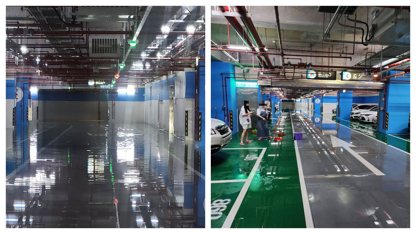 雨彈襲北台灣!南港車站B3停車場淹水 台鐵:排水來不及