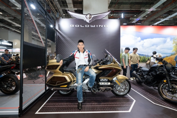 柯有倫現身Honda重機展，分享放空哲學與重機浪漫。 （Honda Taiwan 提供）