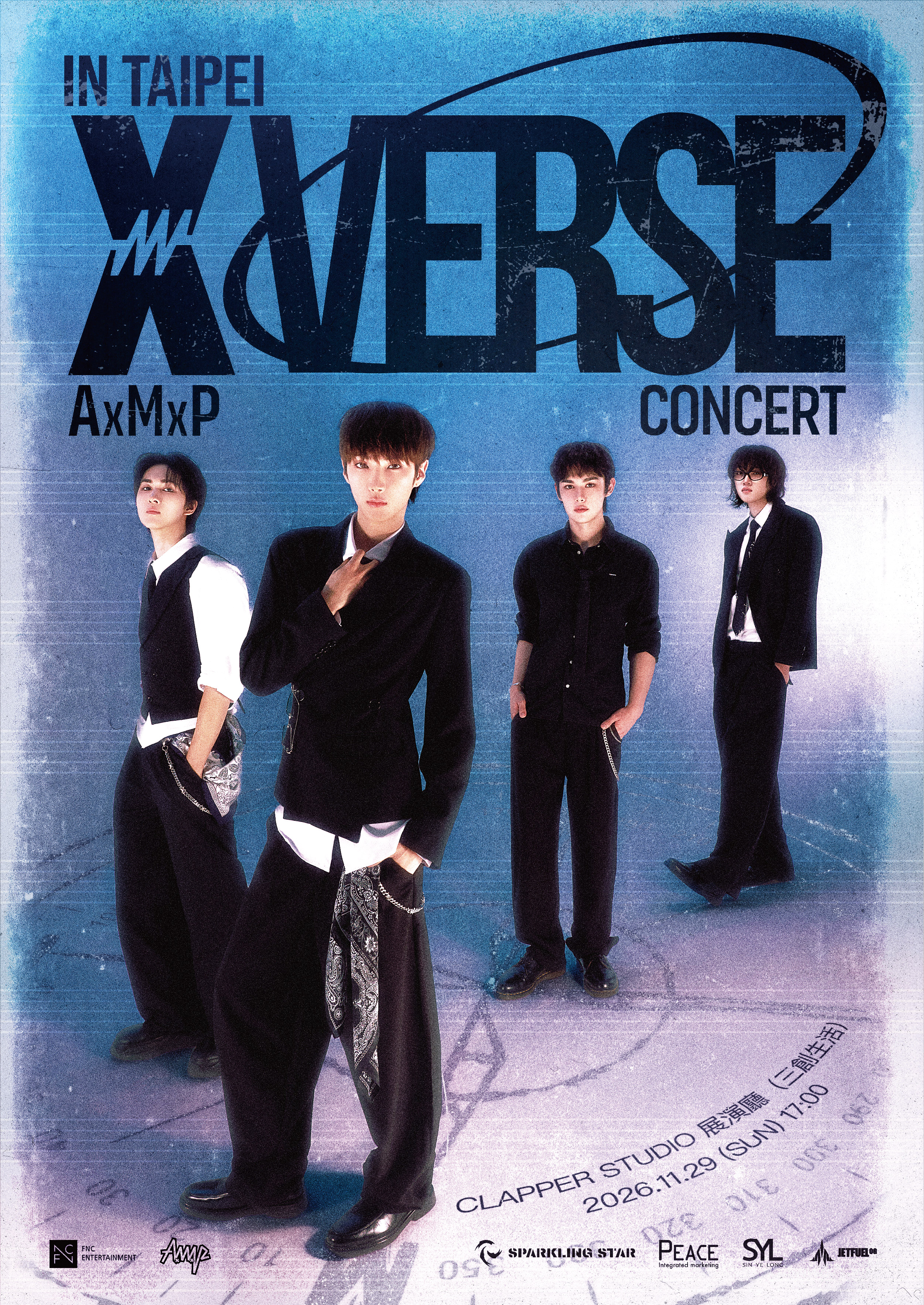 AxMxP曾隨「FNC BAND KINGDOM」來台演出,如今實現願望,11月29日將登上CLAPPER STUDIO開唱。(和協整合行銷提供)