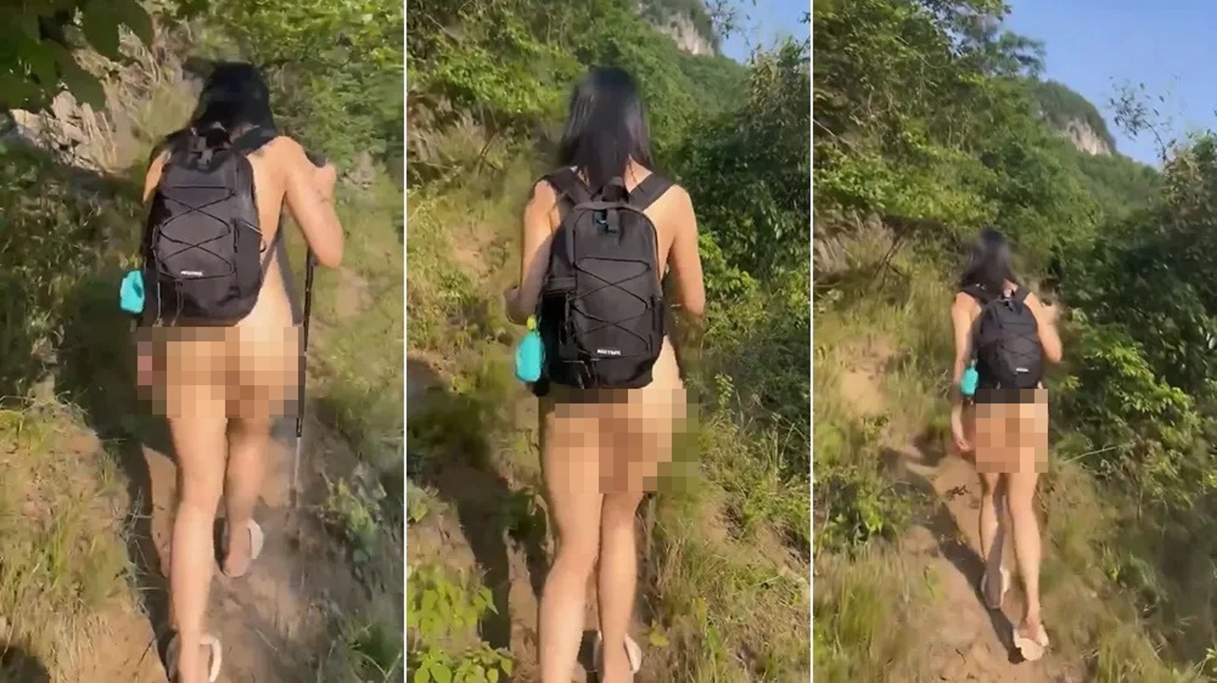 最近中國網路瘋傳一系列火辣登山照片,讓大票人搶著加入。(翻攝自X)
