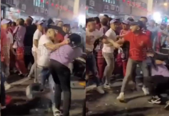 大甲媽祖遶境剛起駕，昨晚便有信眾爆發肢體衝突。（翻攝自網路）