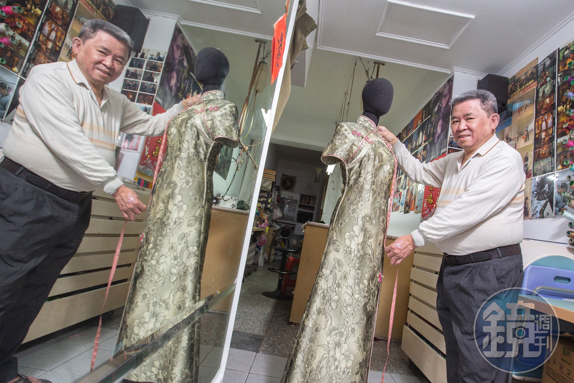 71歲的陳忠信製作旗袍近60年，經手上萬件旗袍。