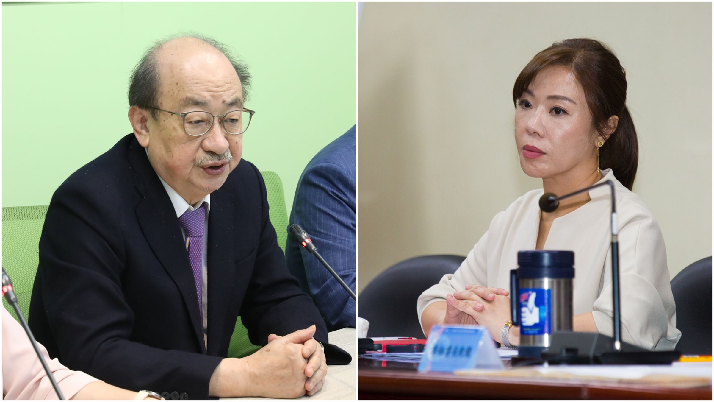 李彥秀(右)聲稱不會強推花東三法,柯建銘(左)則稱,直接撤案才是釜底抽薪,不要放煙霧彈。(本刊資料照)
